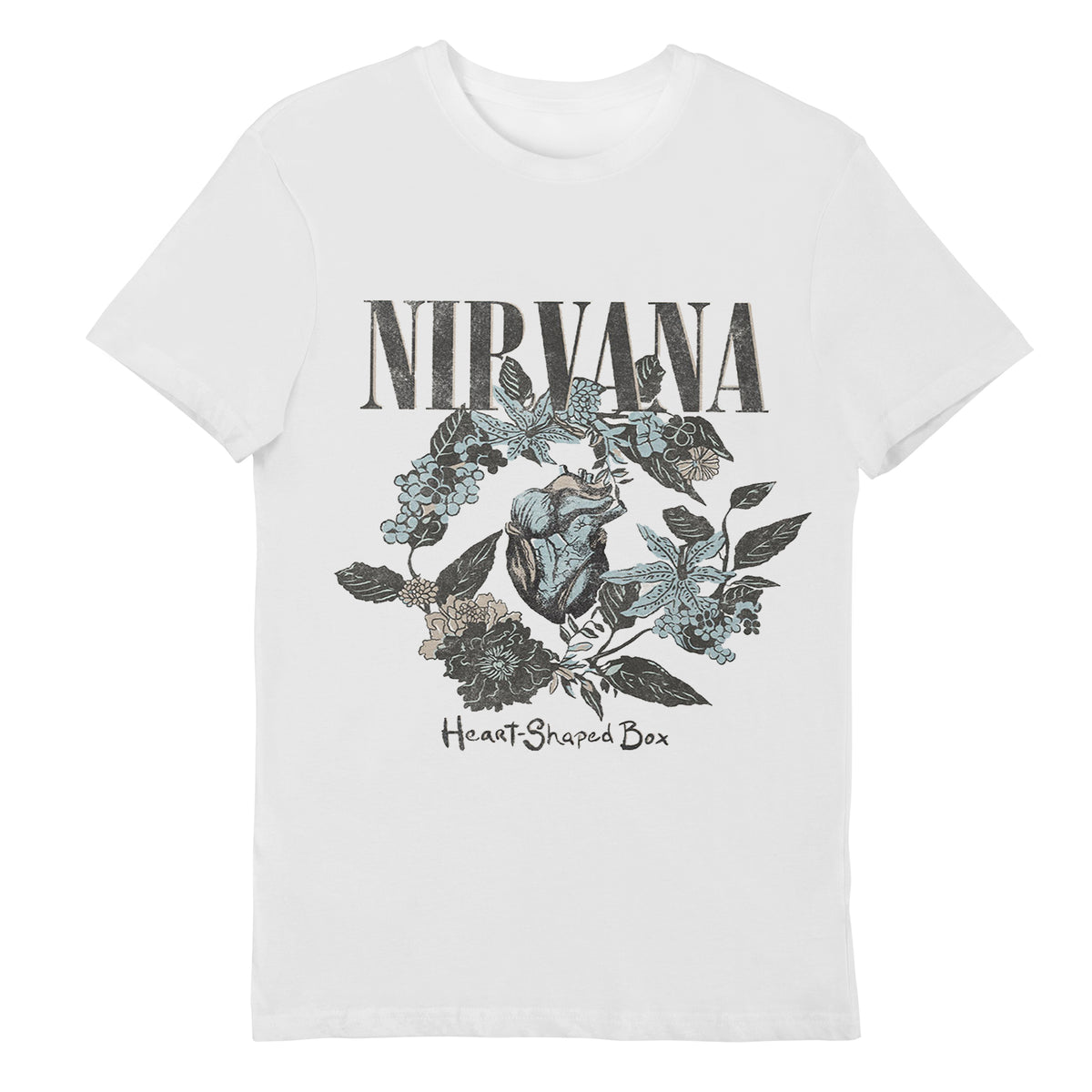 Unisex Nirvana Heart Shaped Box Graphic band tshirt.