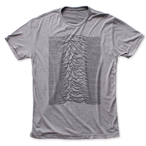 Joy Division Unknown Pleasures graphic t-shirt in gray. 