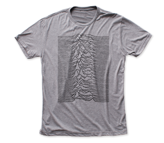 Joy Division Unknown Pleasures graphic t-shirt in gray. 