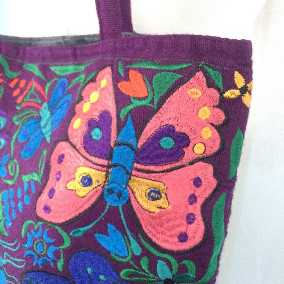Butterfly Embroidered Tote Bag