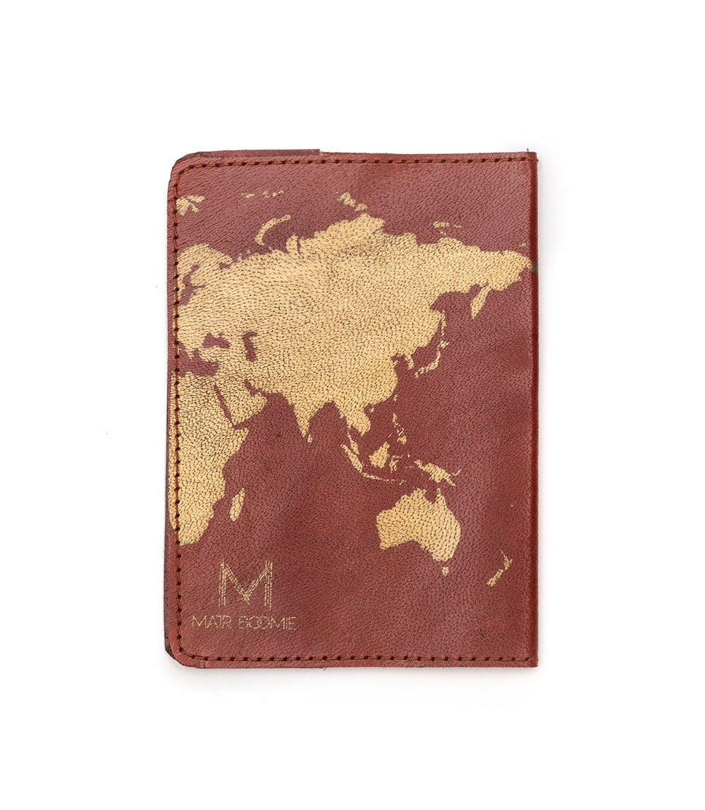 WORLD MAP Leather Passport Holder